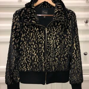 Thalia Sodi Faux Fur Bomber Jacket